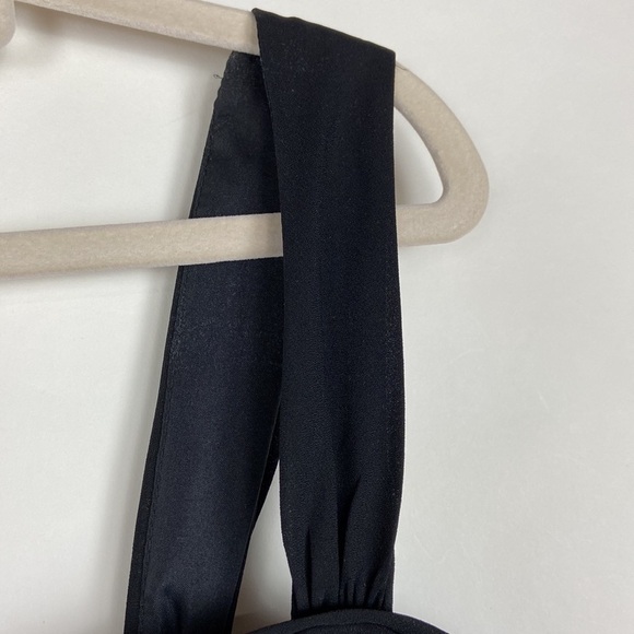 Davids Bridal 8534 Long Flowy Black Strapless Dress Bridesmaid Dress Cocktail - Picture 11 of 16